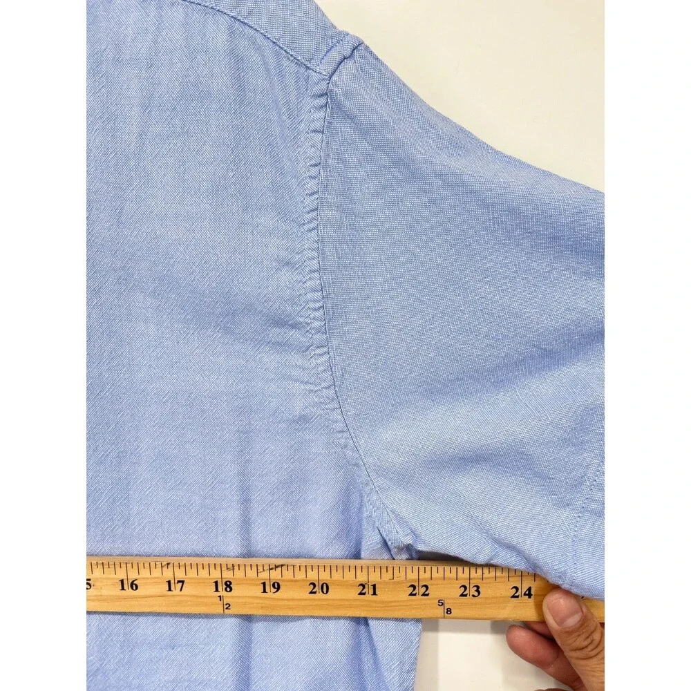Banana Republic Factory Mens Slim Fit 100% Cotton Blend Shirt L Light Blue